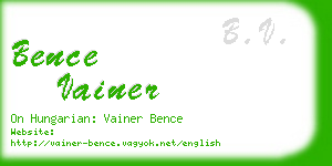 bence vainer business card
